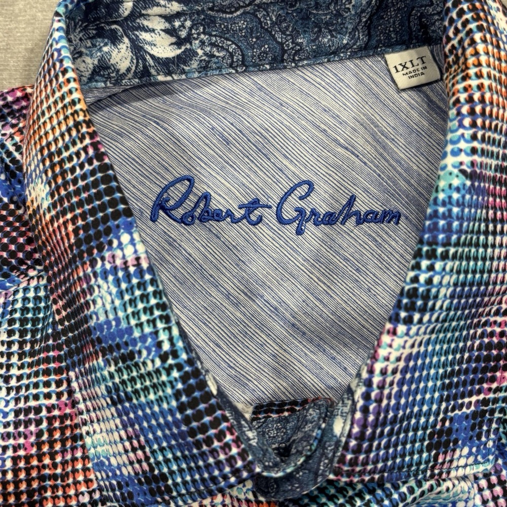 Robert Graham Outer Banks Artisan Dot Button Up Shirt Mens XLT Geometric Stretch - Picture 3 of 10